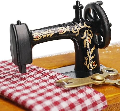 Miniatura 2 de Odoria Accesorios de decoración de casa de muñecas para máquina de coser en miniatura 1/12