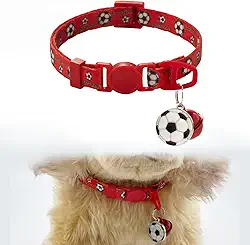 Coleira Breakaway para gatos com sino e acessório de futebol fofo para gatinho