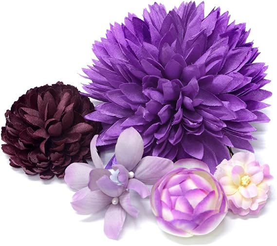 Amazon 花髪飾り 簪 ダリア系 5個セット 紫 パープル 和装小物 通販