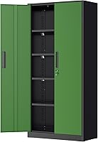 Vista 21 de Greenvelly Gabinete de Almacenamiento de Acero SnapIt, Gabinete de Almacenamiento de Metal para Garaje de 72" con Cerradura, con 4 Estantes