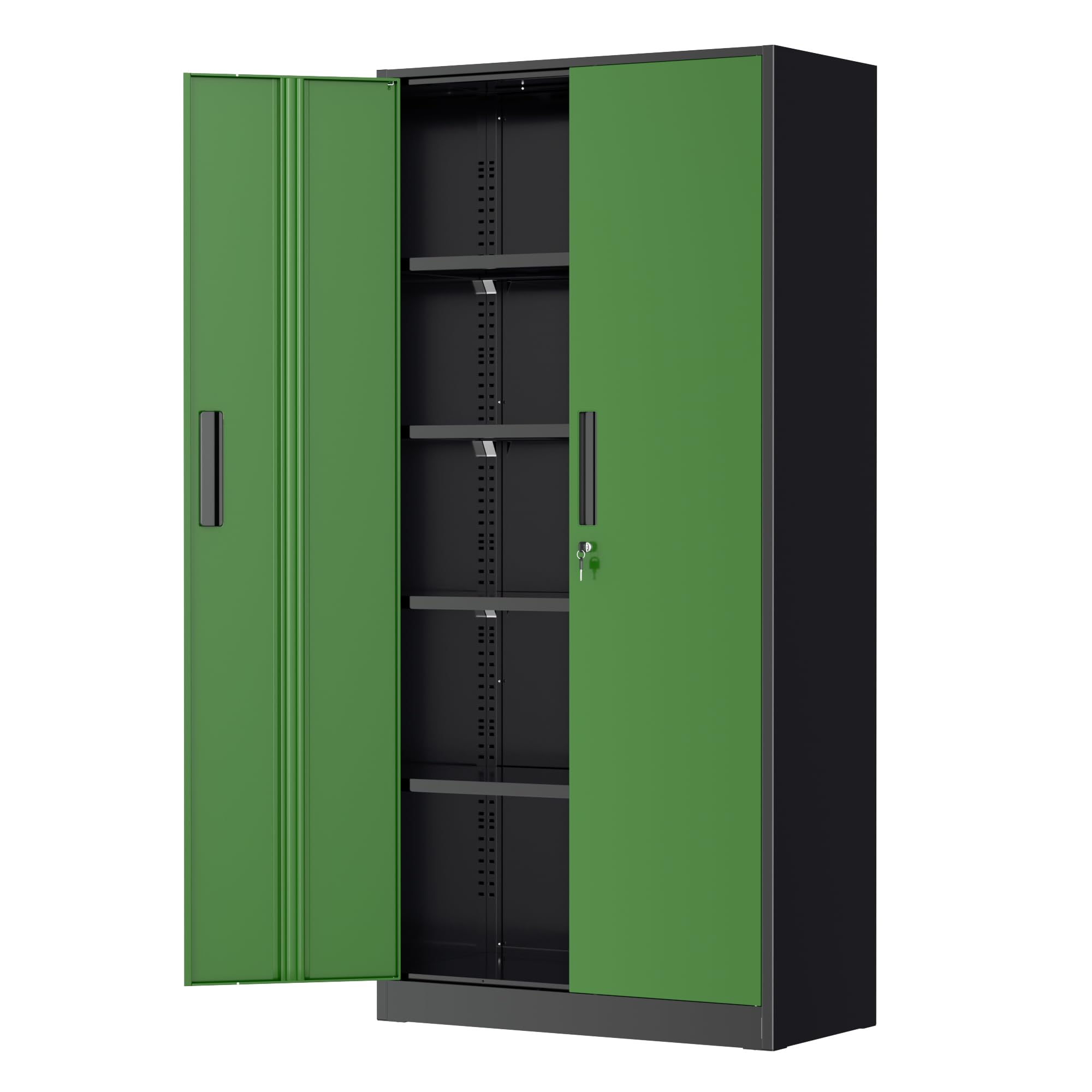 Greenvelly Metal Garage Storage Cabinet, Steel Lockable Storage Cabinet with Doors and Shelves,Office Storage Cabinets, Tall Metal Cabinet for Garage Office School Gym Warehouse