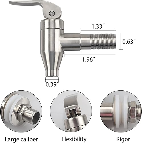 Miniatura 4 de Grifo de repuesto de acero inoxidable para té solar, agua, jugo o varias bebidas