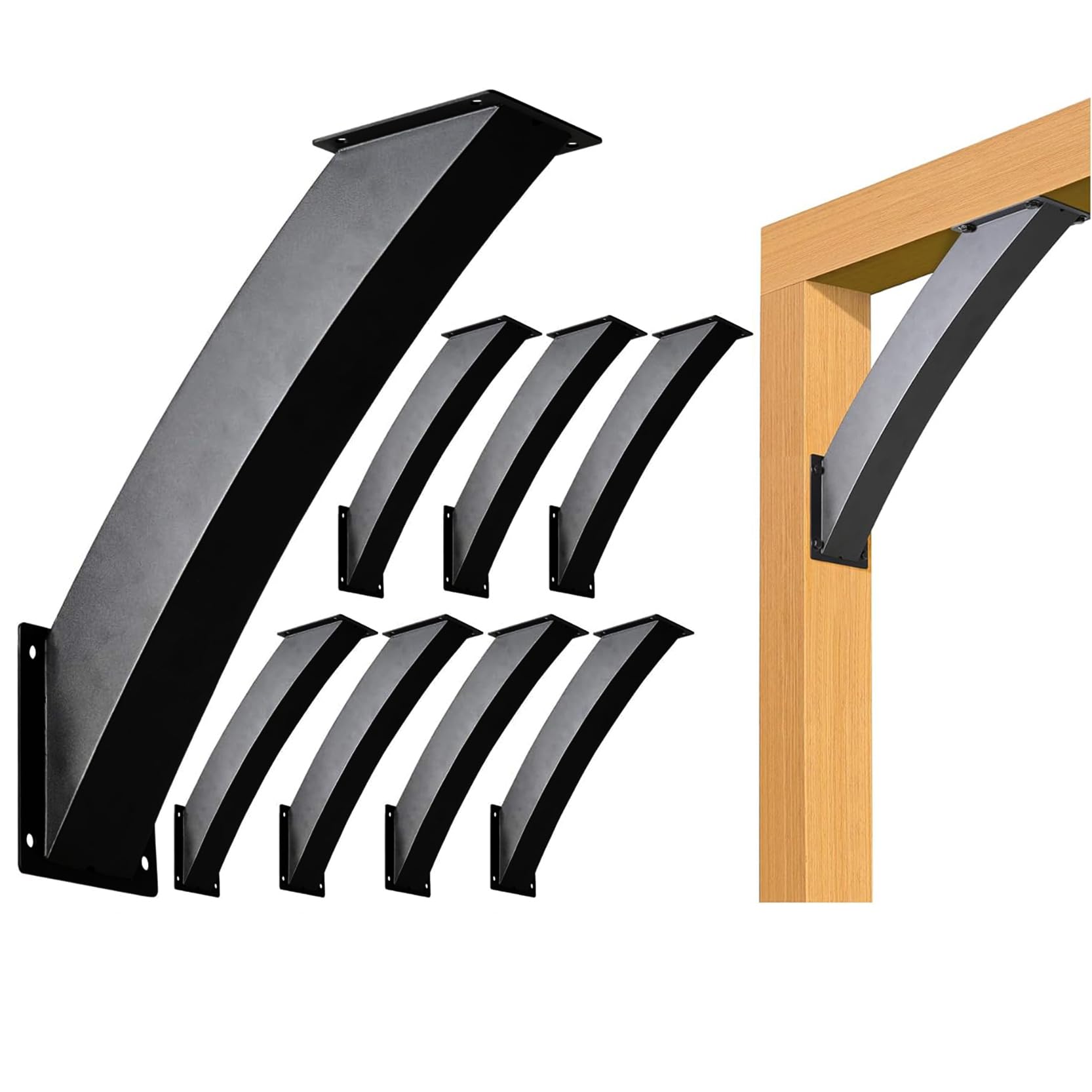 LQSYBHD 45 Degree Angle Support Bracket Corner Bracket Pergola Kit Heavy Duty Connector Brace Bracket Kit for Pergola Garage Treehouse Deck Lawn Log Cabin Patio(Size:8pcs)