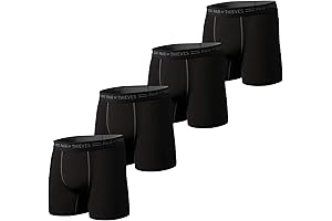 4-Pack Cotton Boxer Briefs for Men - Tagless