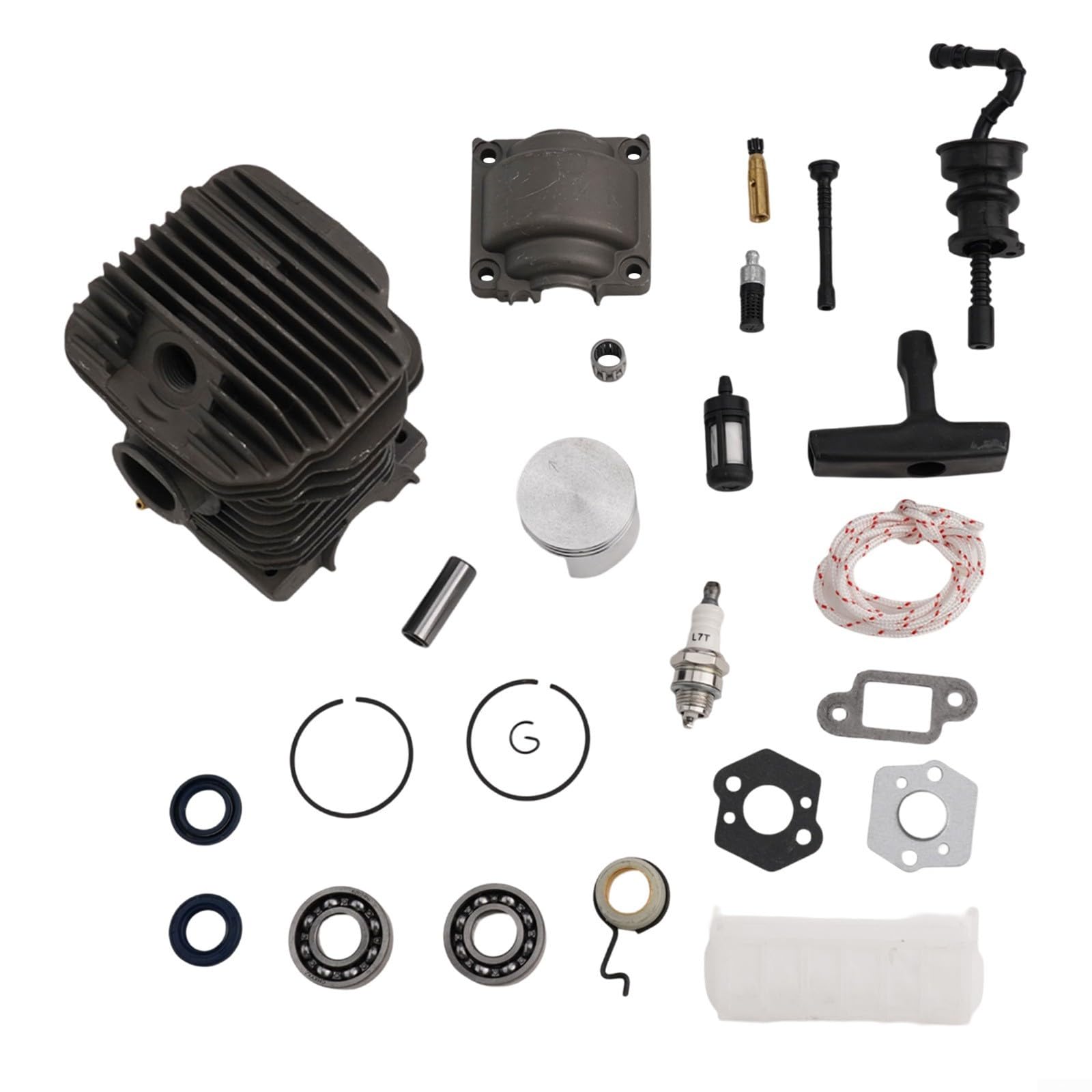 Kit de pistón de cilindro de motosierra, 42,5 mm para 023 025 MS230 MS250, piezas de repuesto del motor del motor, compatible con 1123 020 1209 1123 030 0408