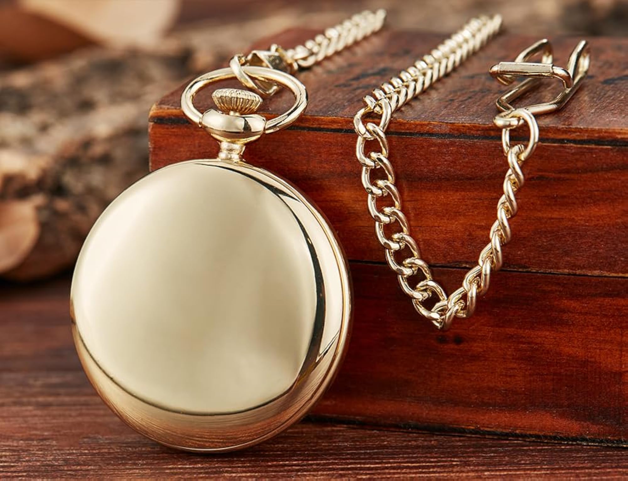 Men's Arabic Digital Dial Pocket Watch with Chain