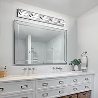 Vista 7 de LED Vanity Lighting 30W Lights for Mirror 5 Light Bath Wall Lamps 34 Inch Bathroom Sink Lights over Vanity Modern Long Bath Lights Bars Chrome Wall
