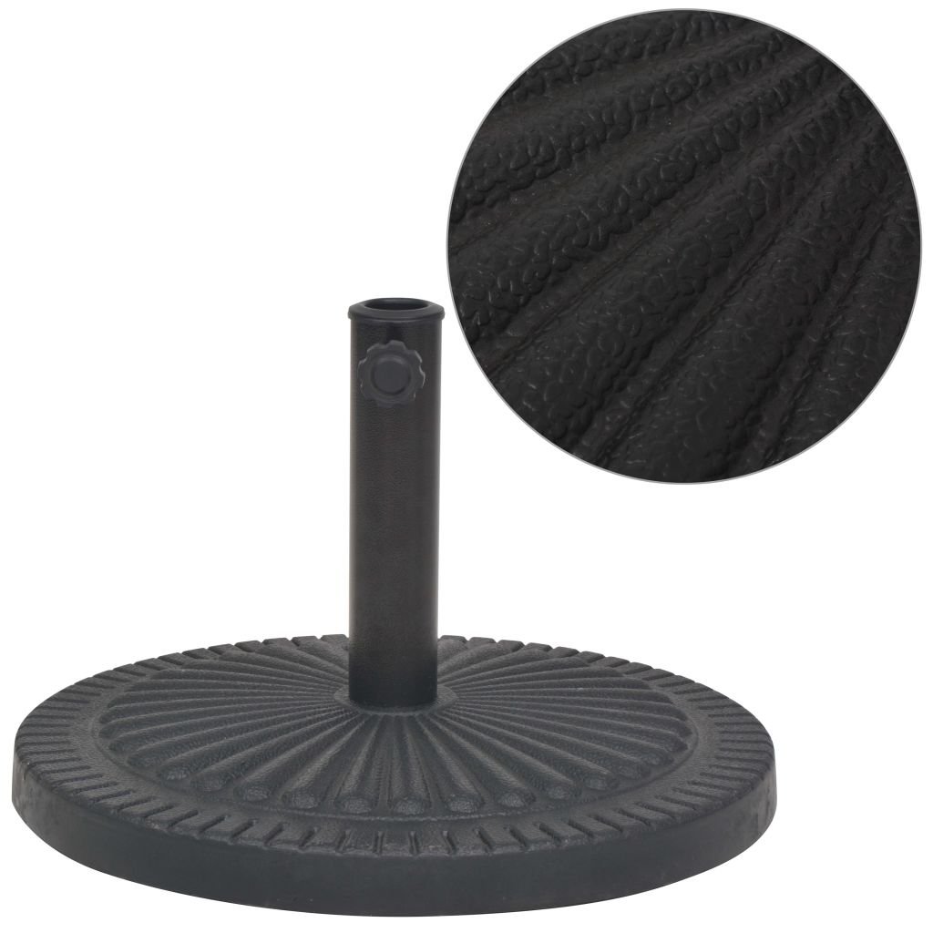 Socle de Parasol Résine Rond Noir 14 kg,Pied De Parasol,Pied De Parasol Lourd,Pied De Parasol sur roulettes