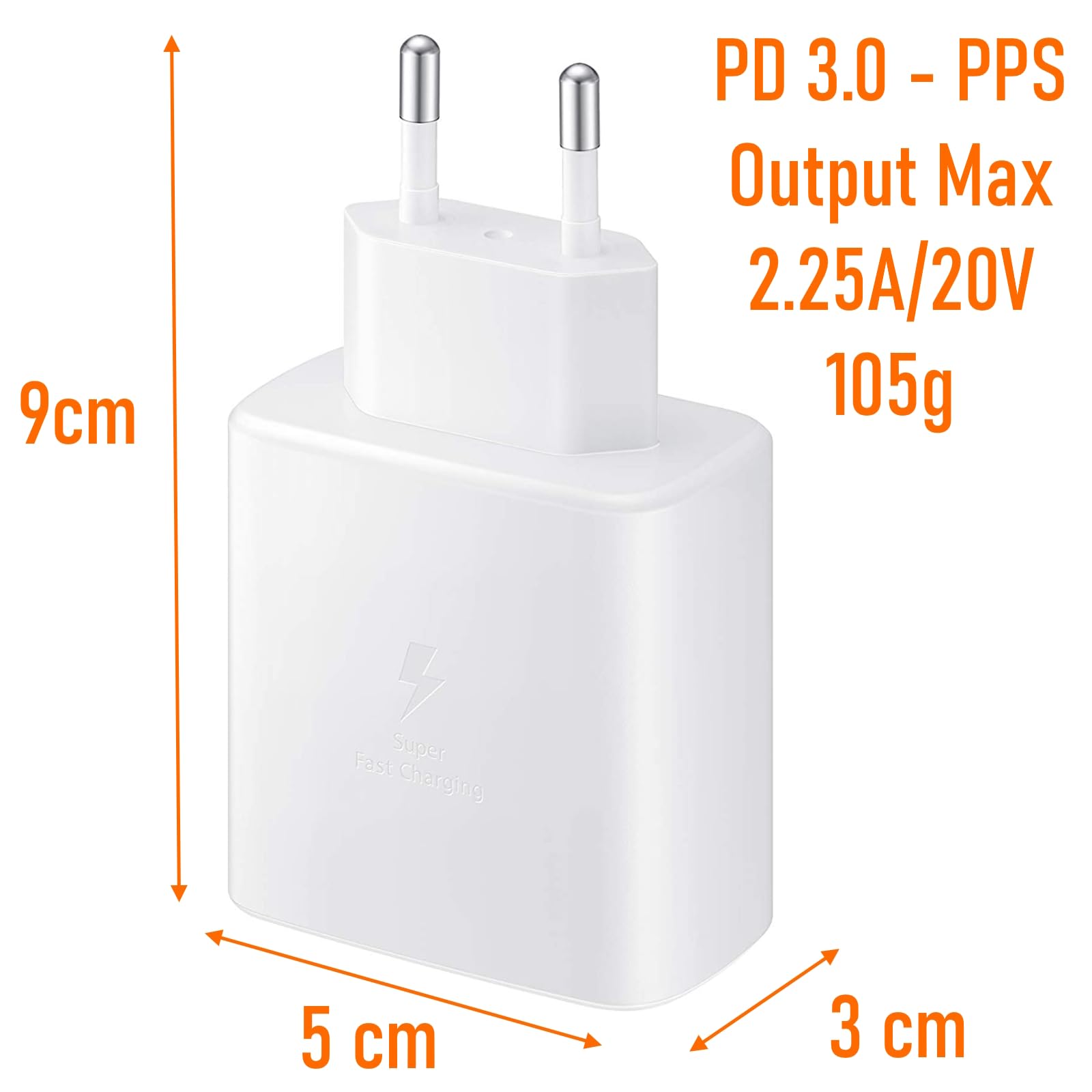 Chargeur Xiaomi Chargeur Rapide 45W USB-C Pour Xiaomi Redmi - Câble 2m 6A Inclus - Charge Turbo Adaptateur 45W Câble USB-C 6A
