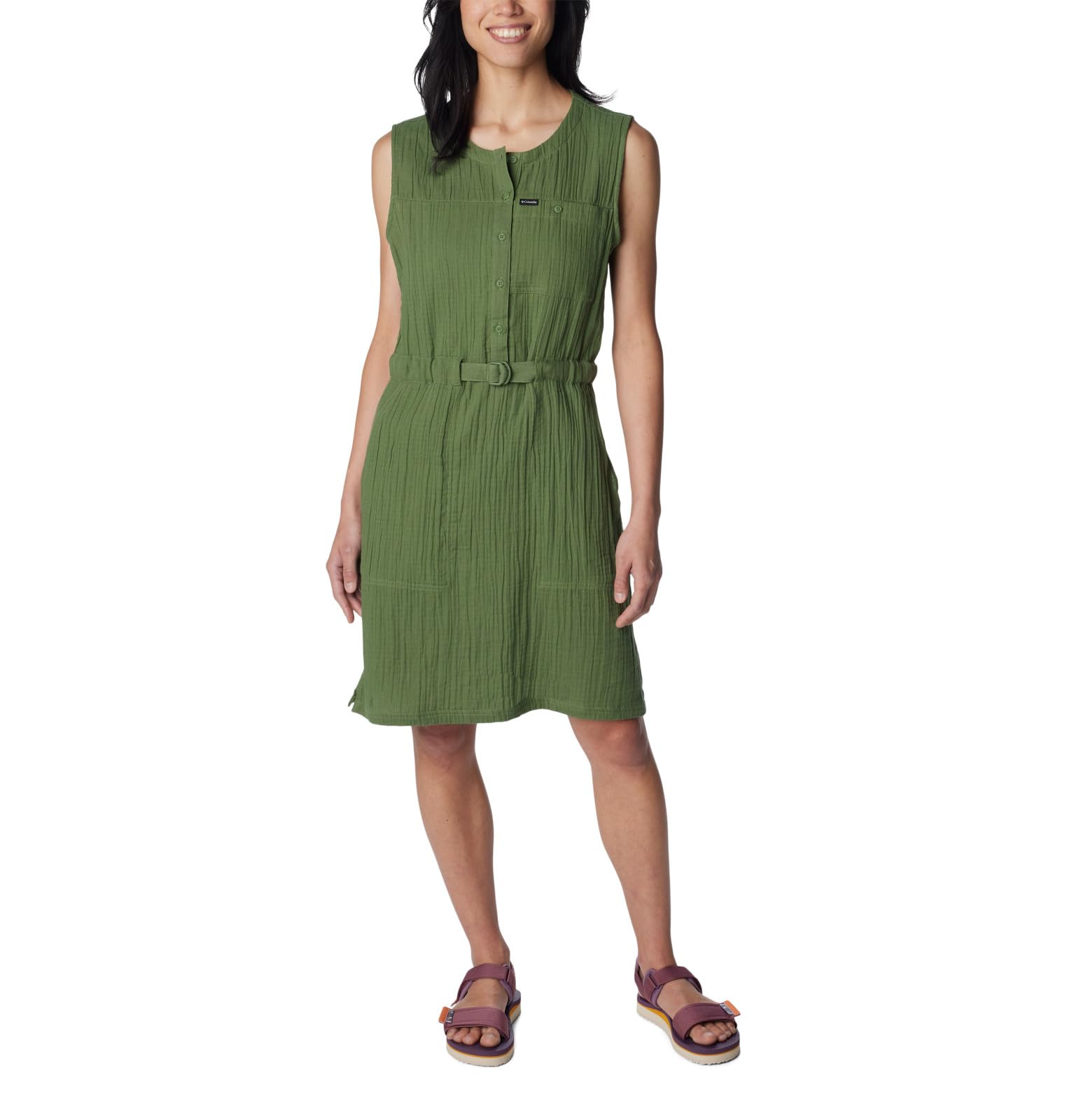 Columbia Womens Holly Hideaway Breezy Dress, Canteen, M