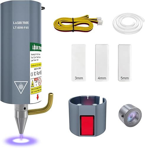 Vista 18 de LASER TREE Módulo de grabado láser, potencia óptica de salida de 5 W, cabezal láser de 450 nm para grabador láser CNC/máquina cortadora láser