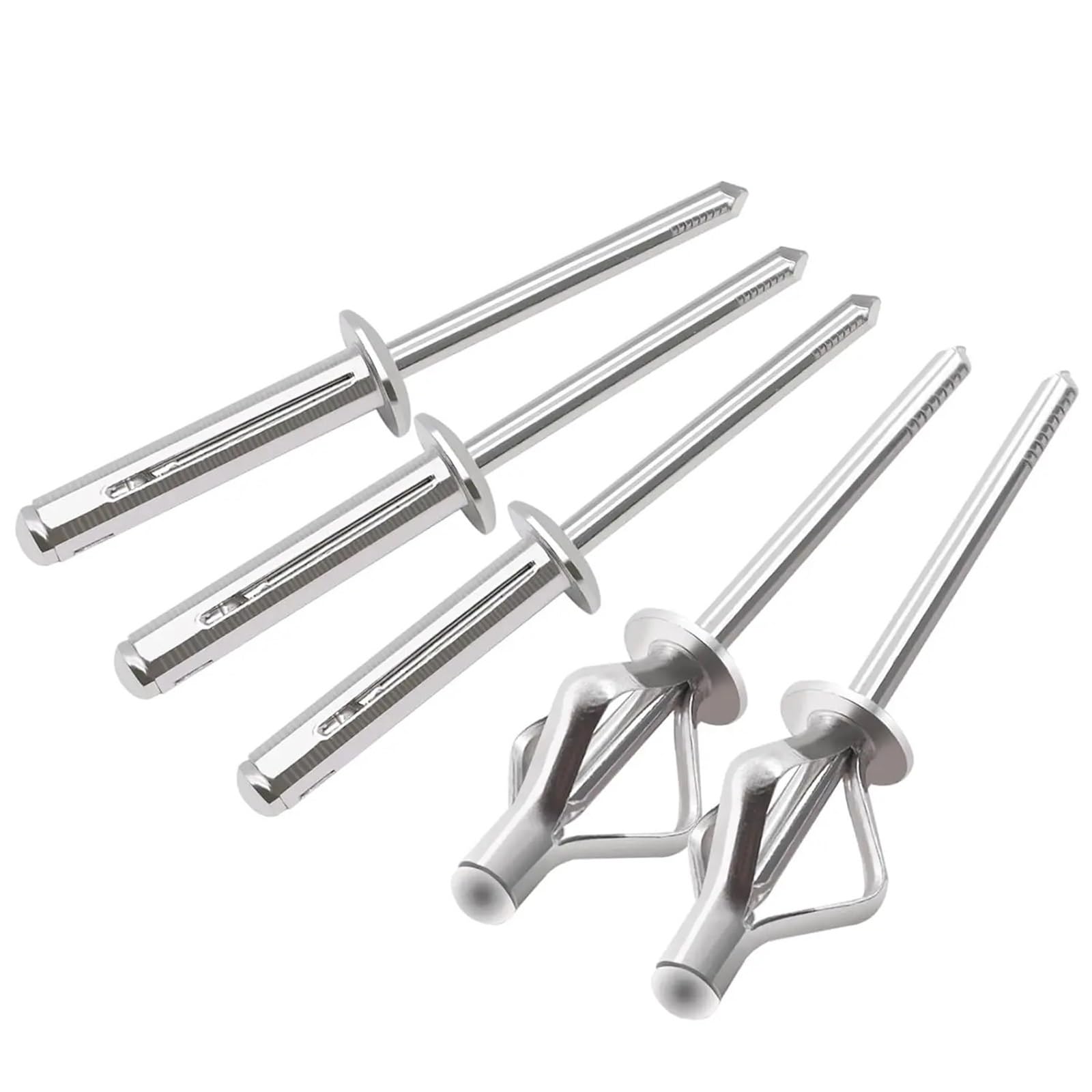 Blind Pop Rivet, Aluminum Trifold Blind Pop Rivets Round Head Assortment Kit 50-300 Pcs 3.2x14mm 4x21mm(4mm,200PCS)