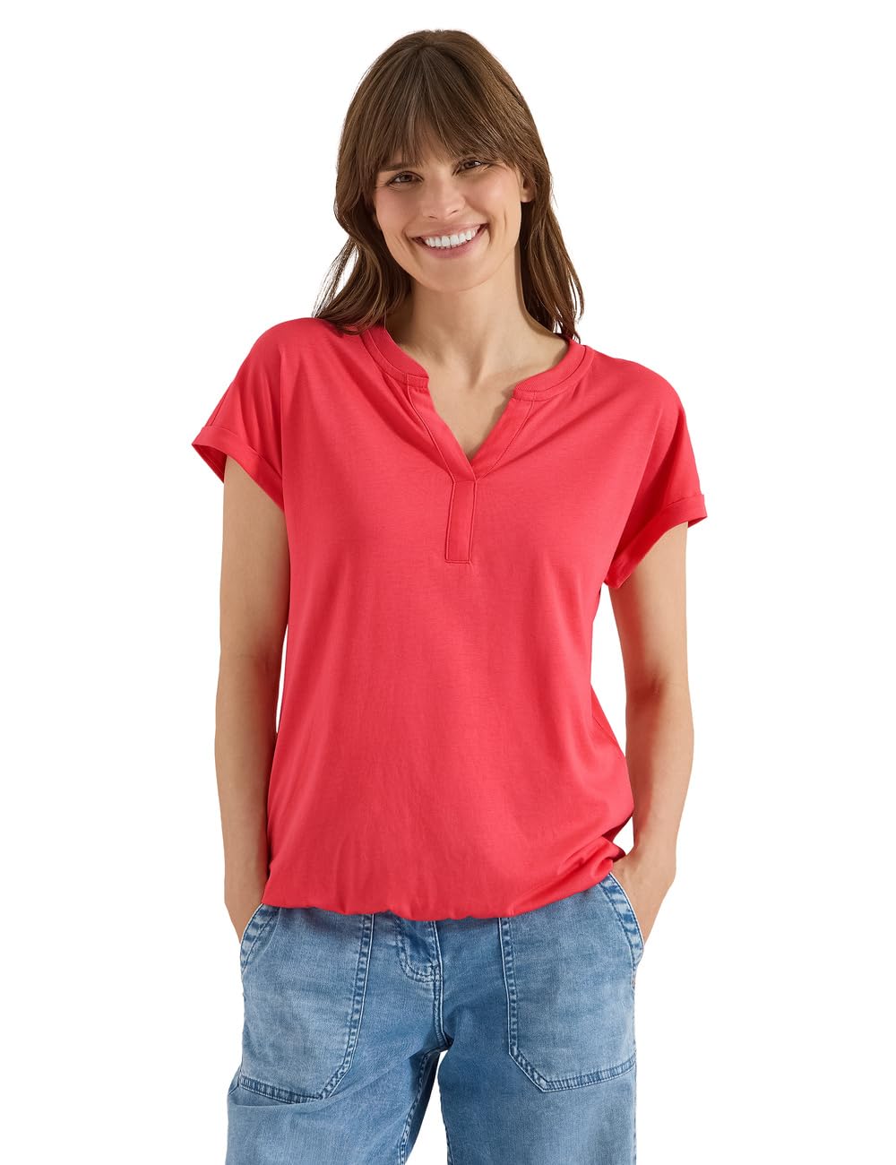 Cecil Short Sleeve Shirt in Tunic Look Coral XXL