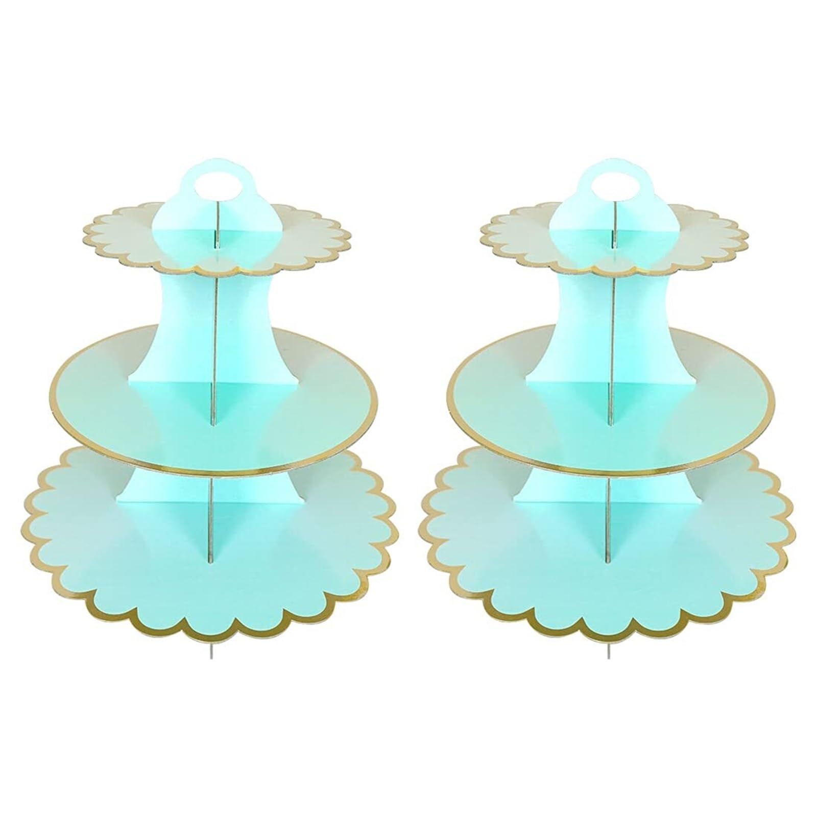 Ryckey Cake Stands 2 PACK Cardboard Cake Stand 3 Tier Paper Dessert Round Cupcake Holder