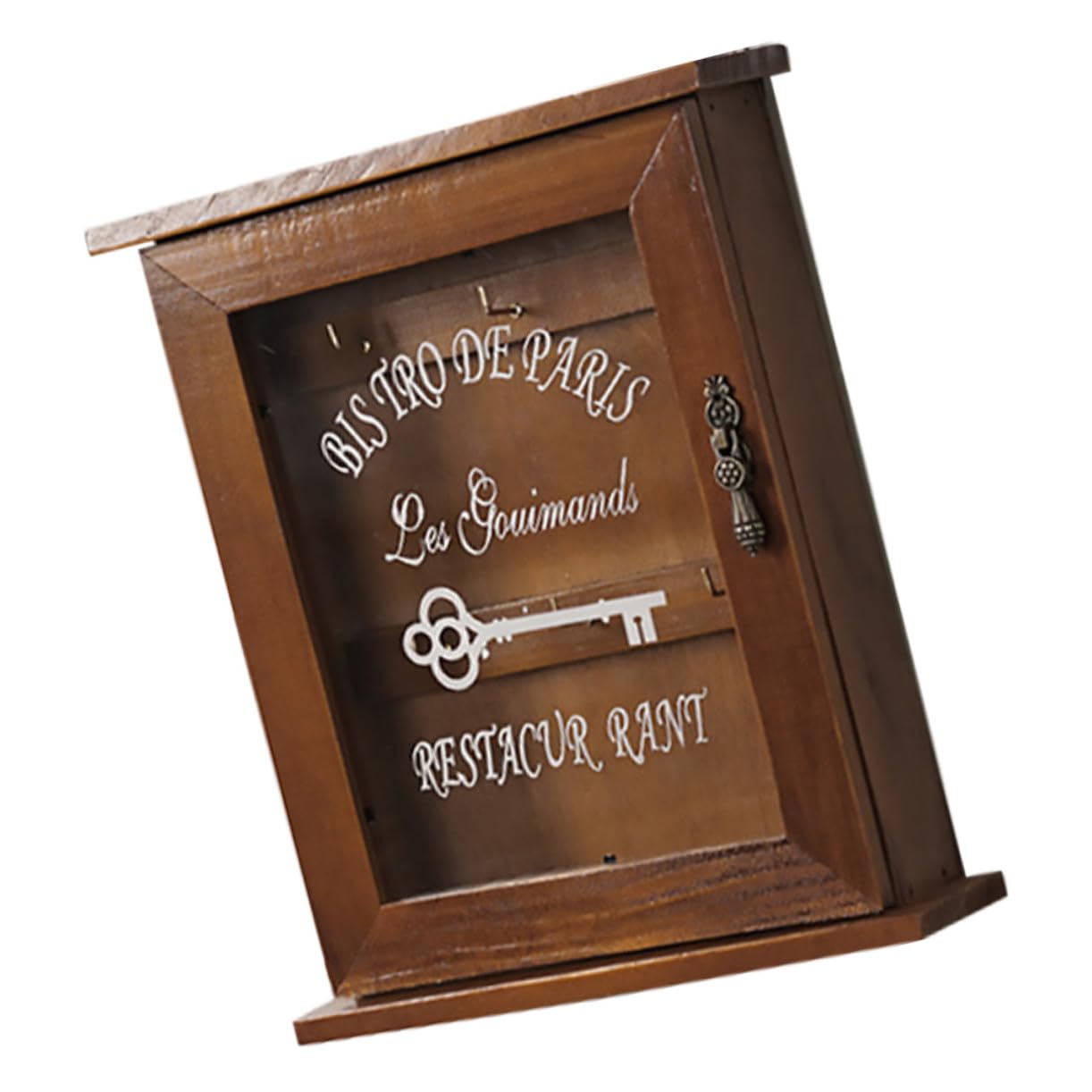 Casetta per Chiavi da Muro in Legno di Abete Marrone, Portachiavi Decorativo da Appendere con Combinazione