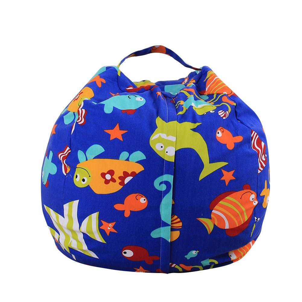 Pouf de rangement de 96,5 cm pour animaux en peluche et couvertures cjc