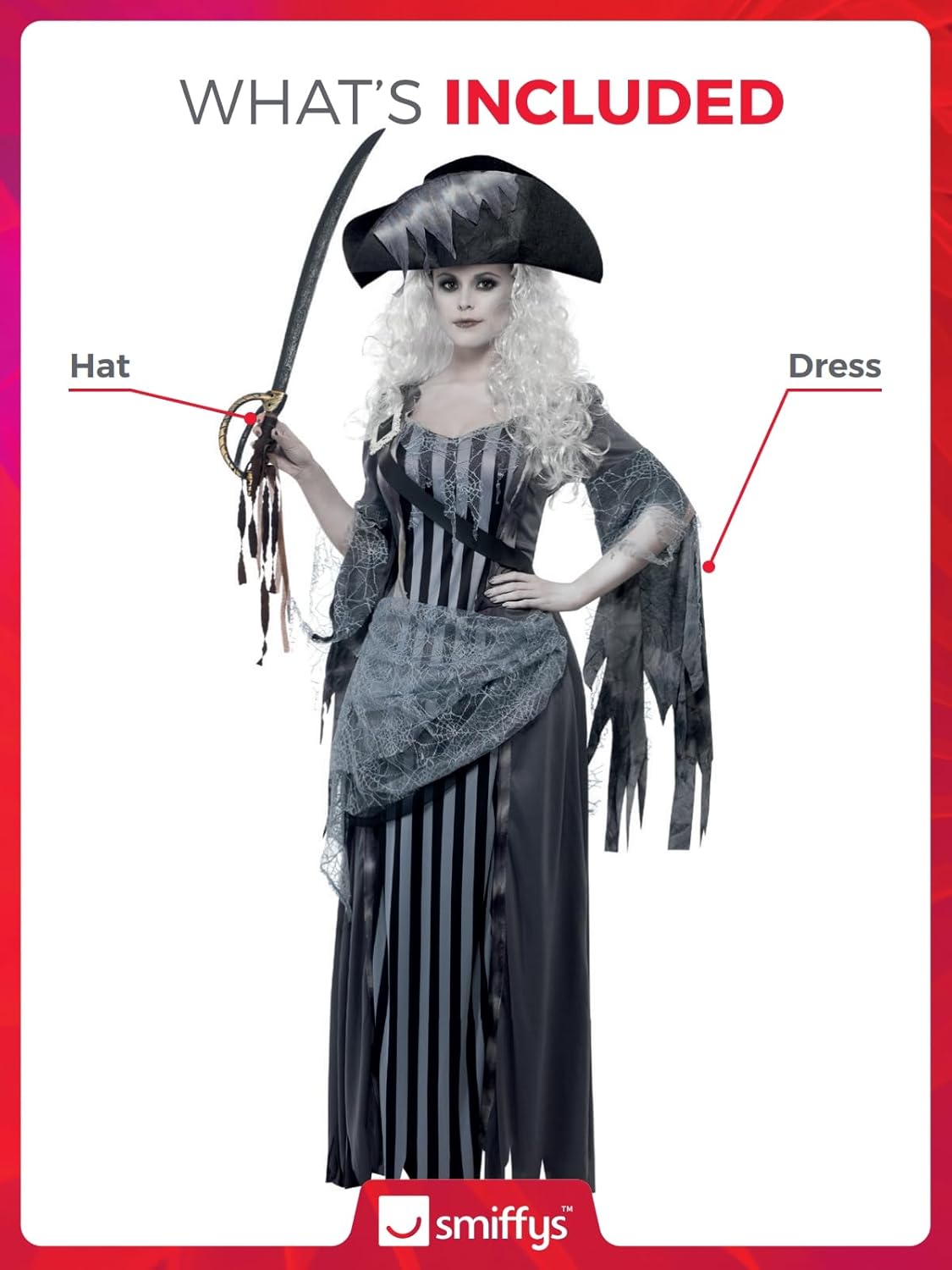 Smiffys Ghost Ship Princess Costume