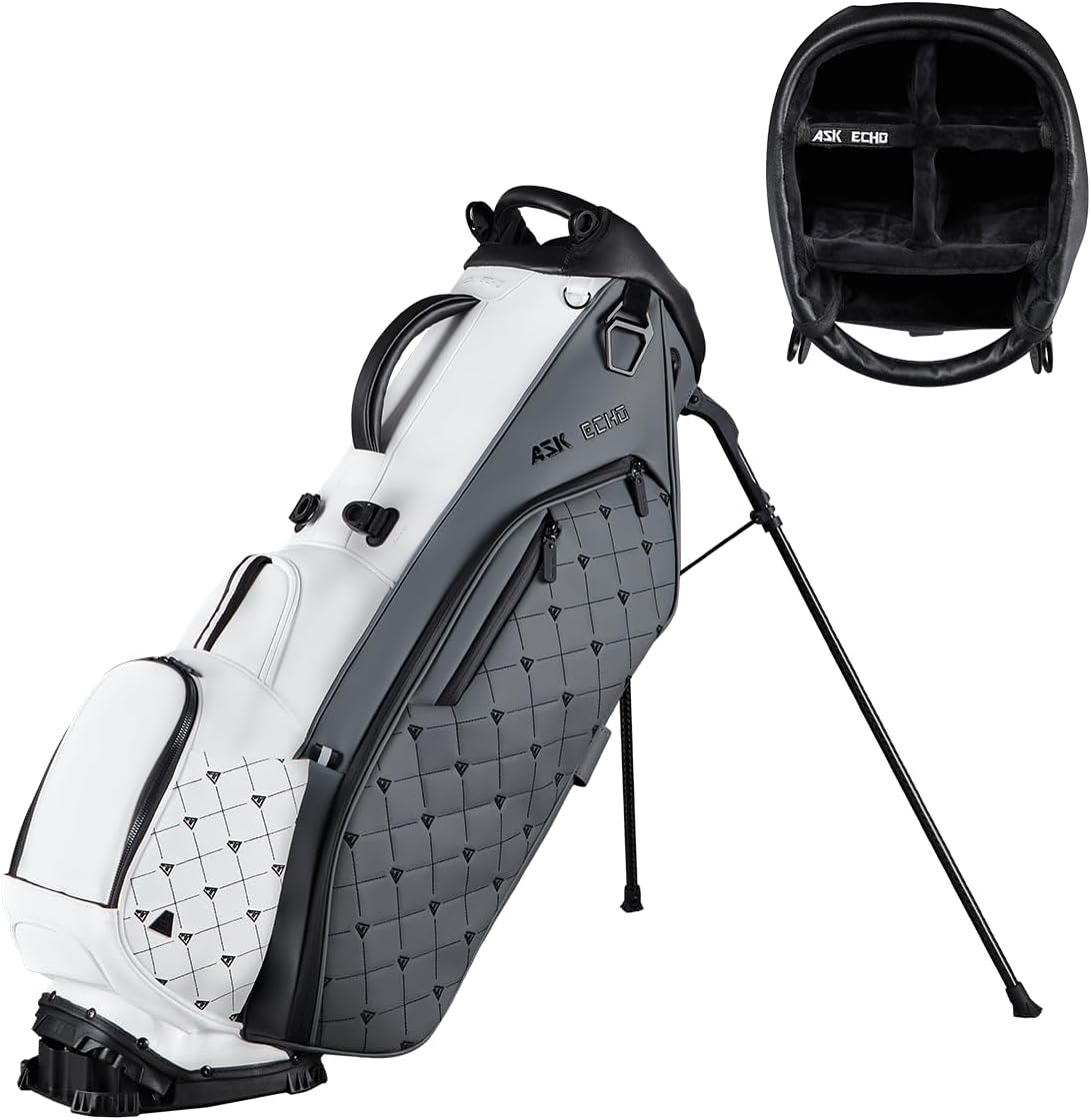 ASK ECHO Golf 2025 Prestige-5 Way Lightweight Leather Stand Bag