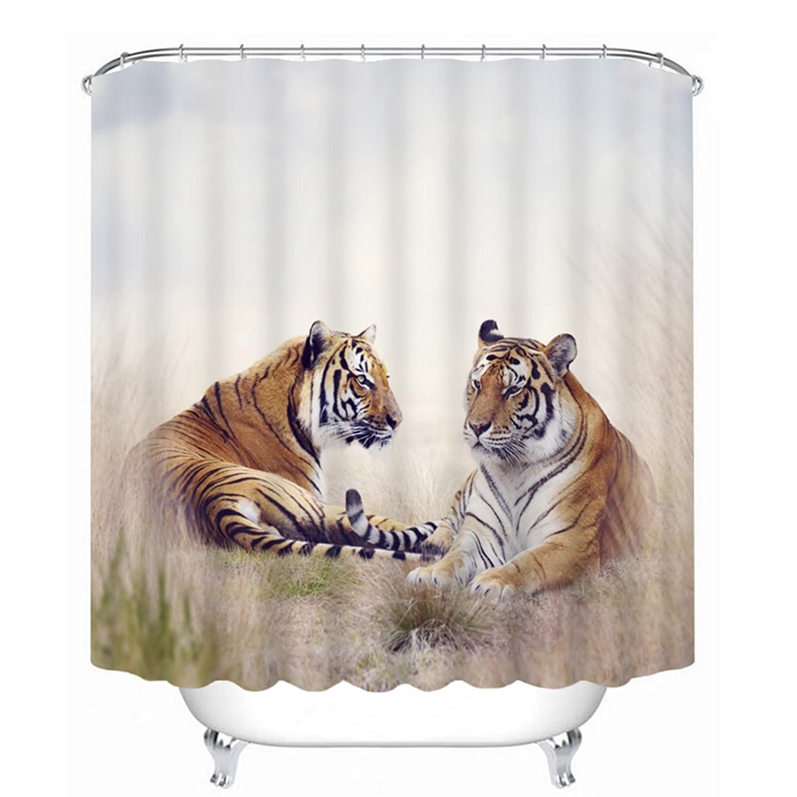 Rideau de douche japonais tigre marron KnSam 200x180cm lavable
