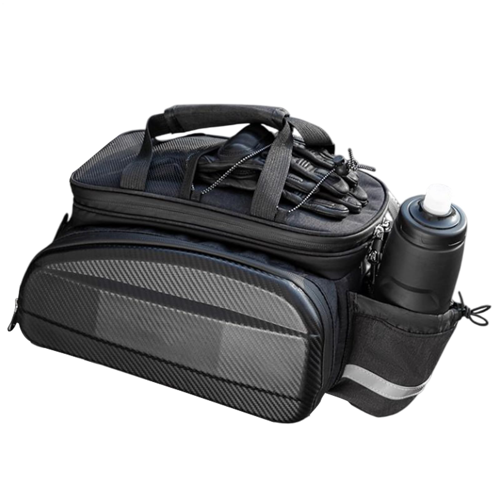 Bolsa Baúl Para Bicicleta Tiras Reflectantes Multifuncional Expandible