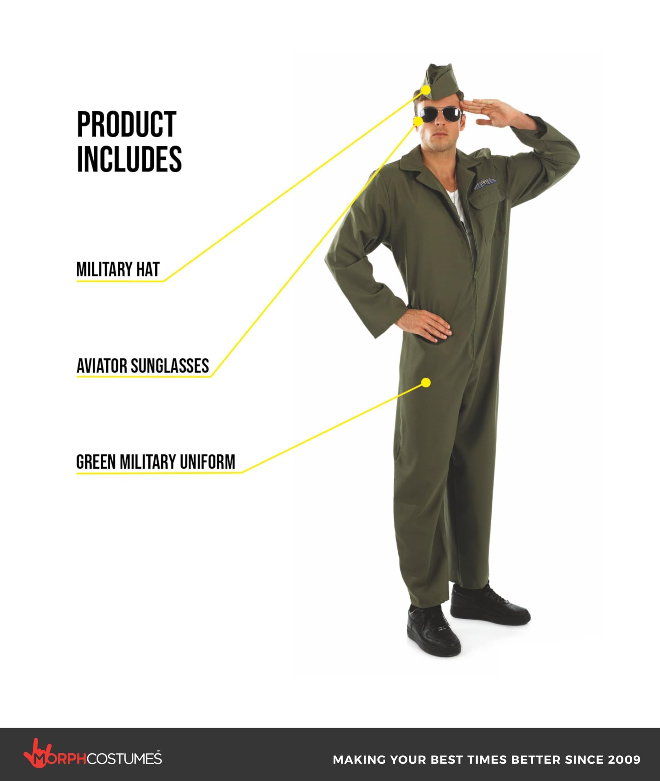 Fun Shack Deguisement Militaire Adulte, Costume Aviateur Halloween