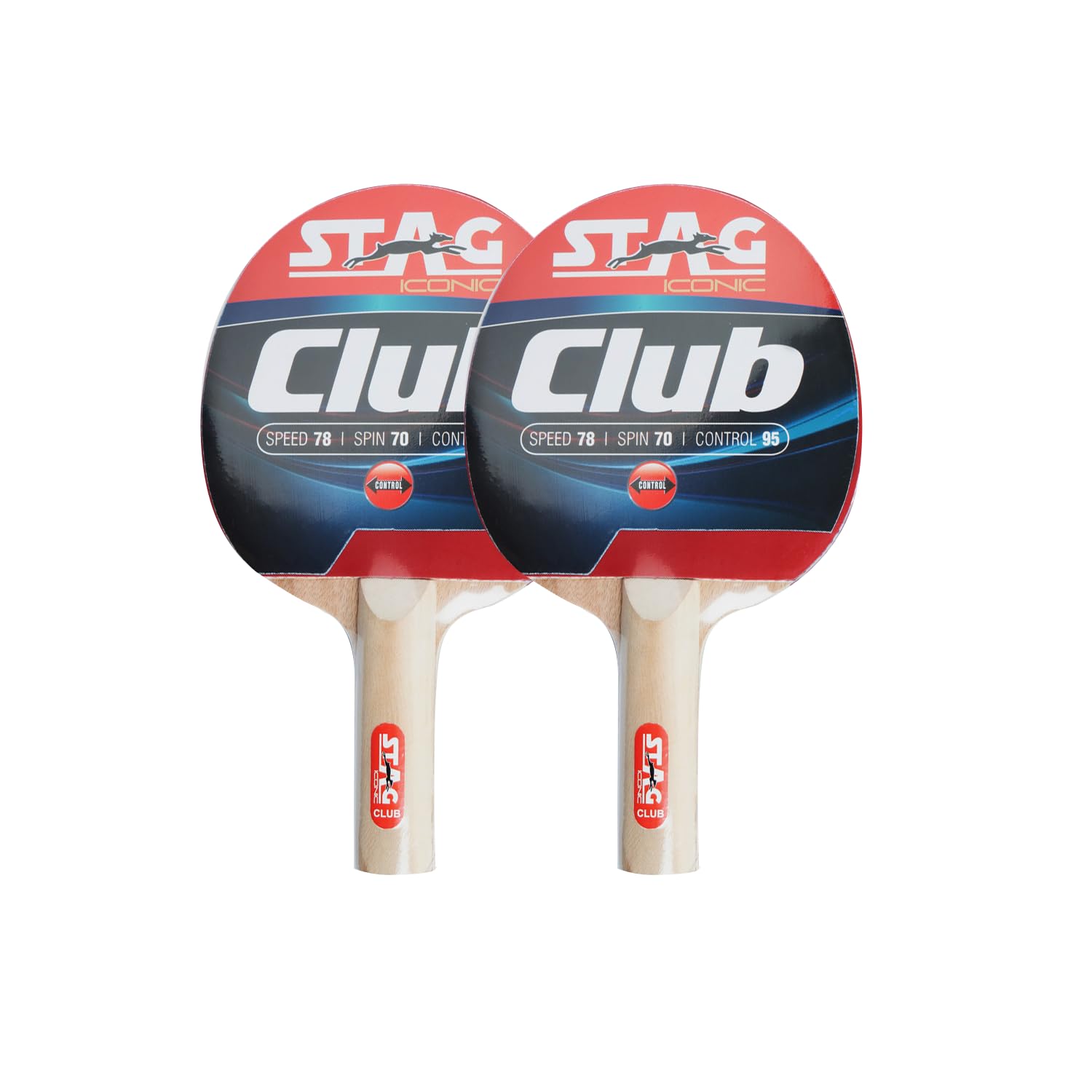 Stag Iconic Club Series Table Tennis (T.T) Racket | Beginner Training Series Ping Pong Racquet| Pro Custom Designed Comfortable Grip Paddle Pack of 2-image-46