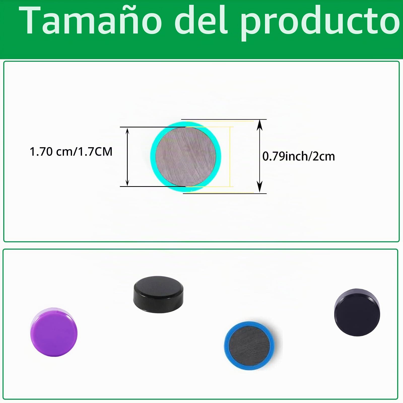 Imanes Nevera y Pizarra Magnética, 20 Piezas 10 Colores, Mini Imanes Redondos