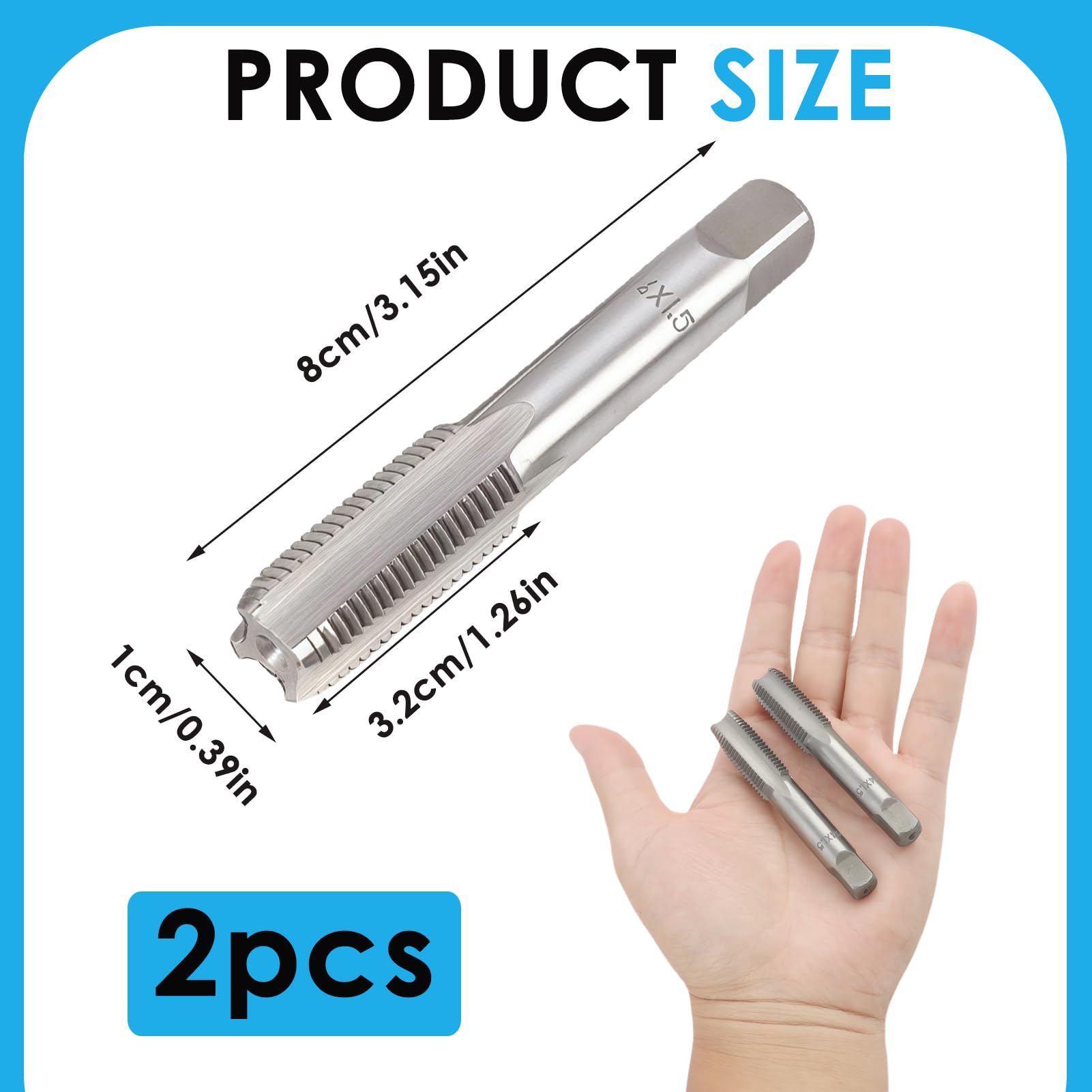 M14 Hand Tap Thread 1.5 Pitch, Metric Screw Tapping Tool Set - Image 2