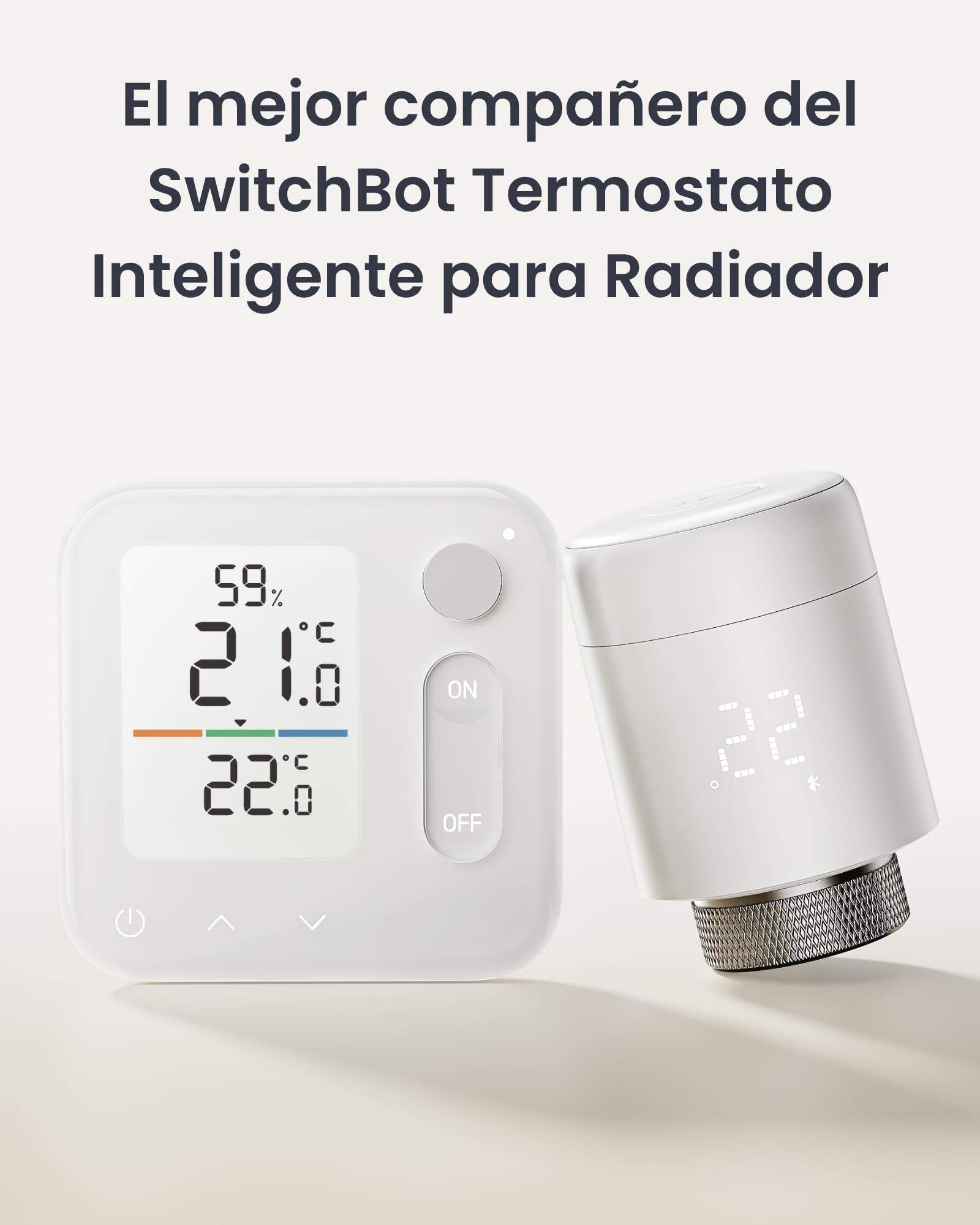 SwitchBot Panel de clima interior, termohigrómetro integrado, optimiza el control de la válvula del radiador, ahorro de energía y costes. Compatible con Apple Home & Home Assistant a través de Matter