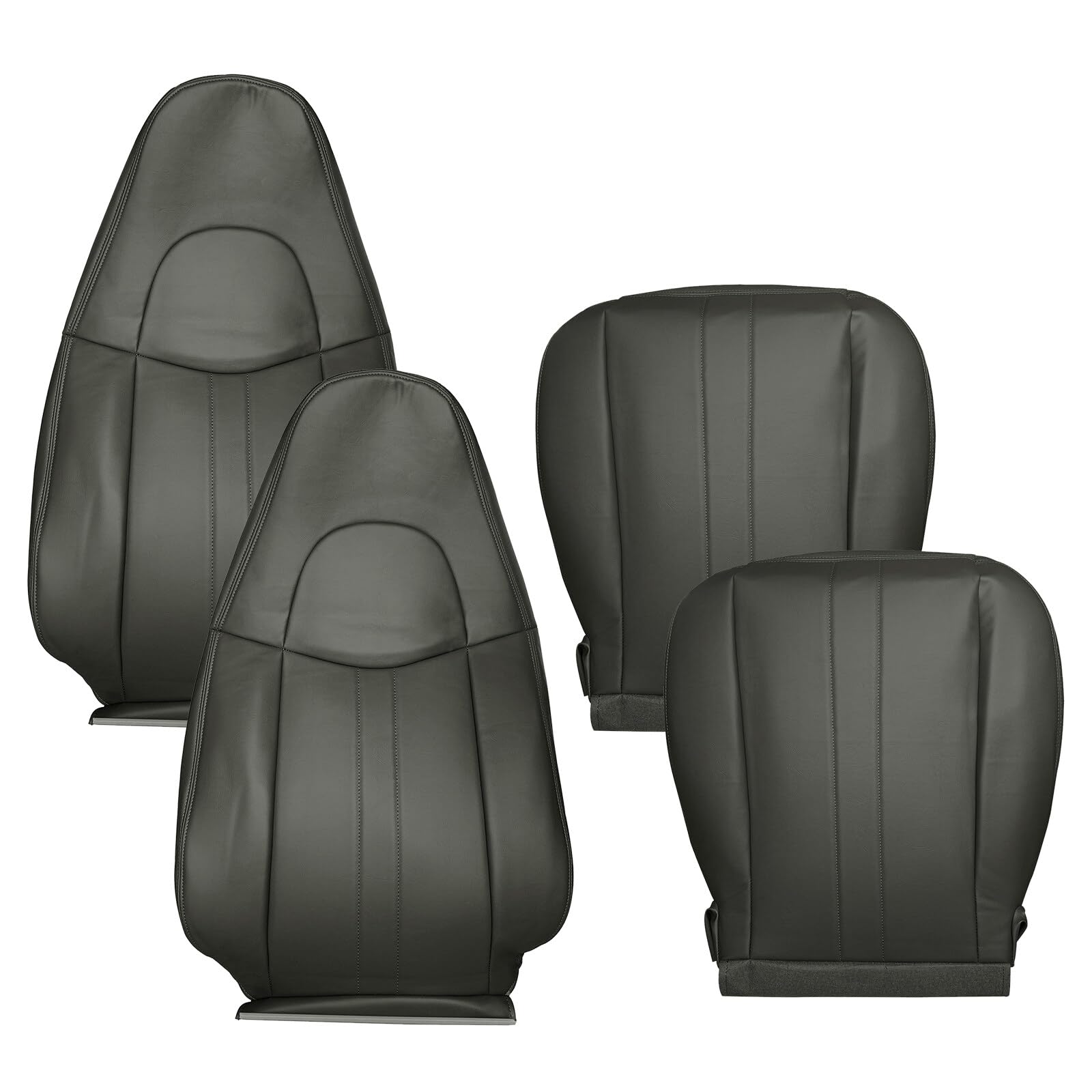 PHEZEN Premium Interior Car Seat Cover-4pcs Driver & Passenger Bottom-Top Seat Protector, Automotive Seat Covers kit Dark Gray Fit for 2003-2014 Che*vy Express G*MC Savan*a,Replaces Part FRSD0304DB12