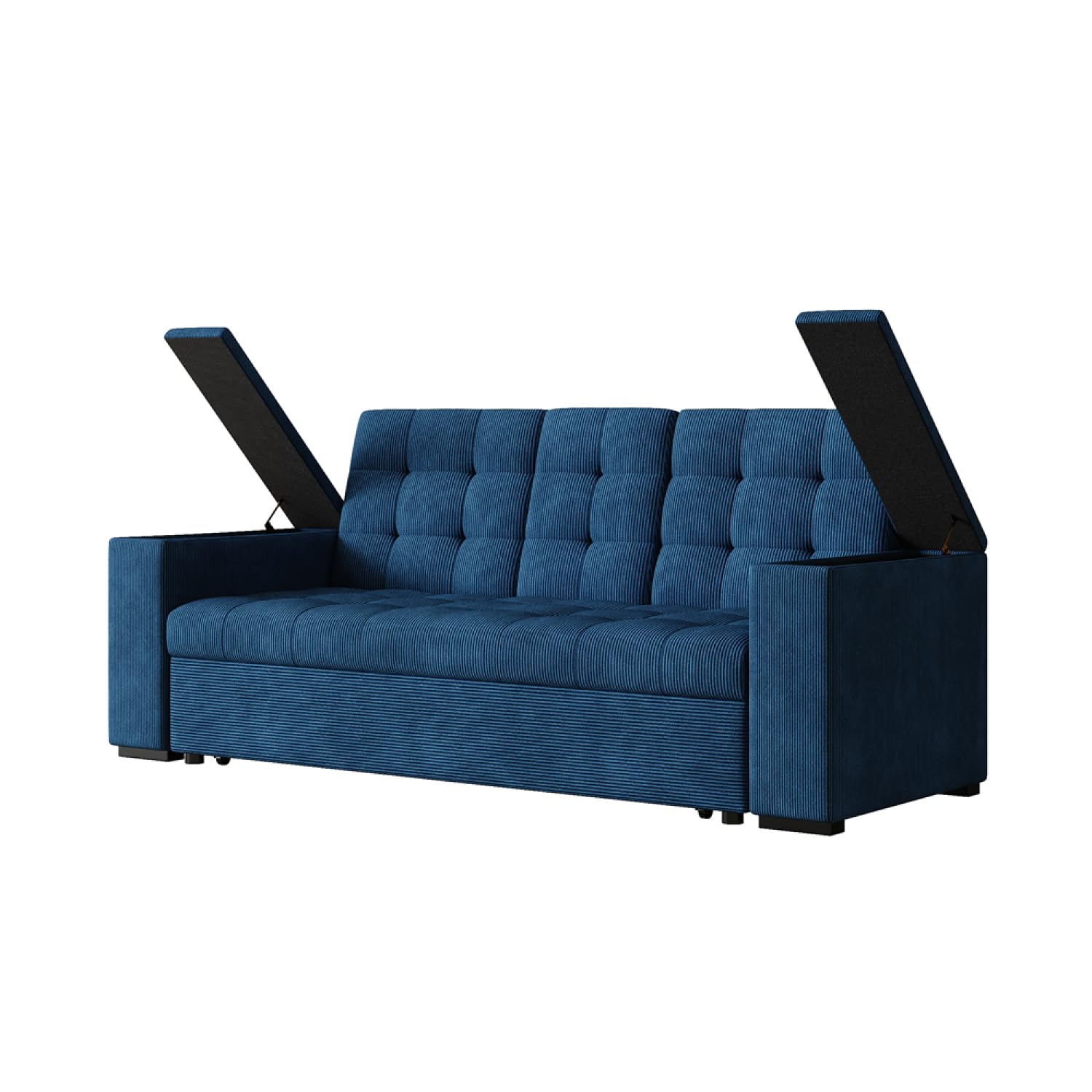 CONCEPTO FÁBRICA Sofá Convertible 3 plazas NOHO Azul Pana | Modular en sillón relax o cama completa de 160 x 160 cm según tus necesidades del momento.