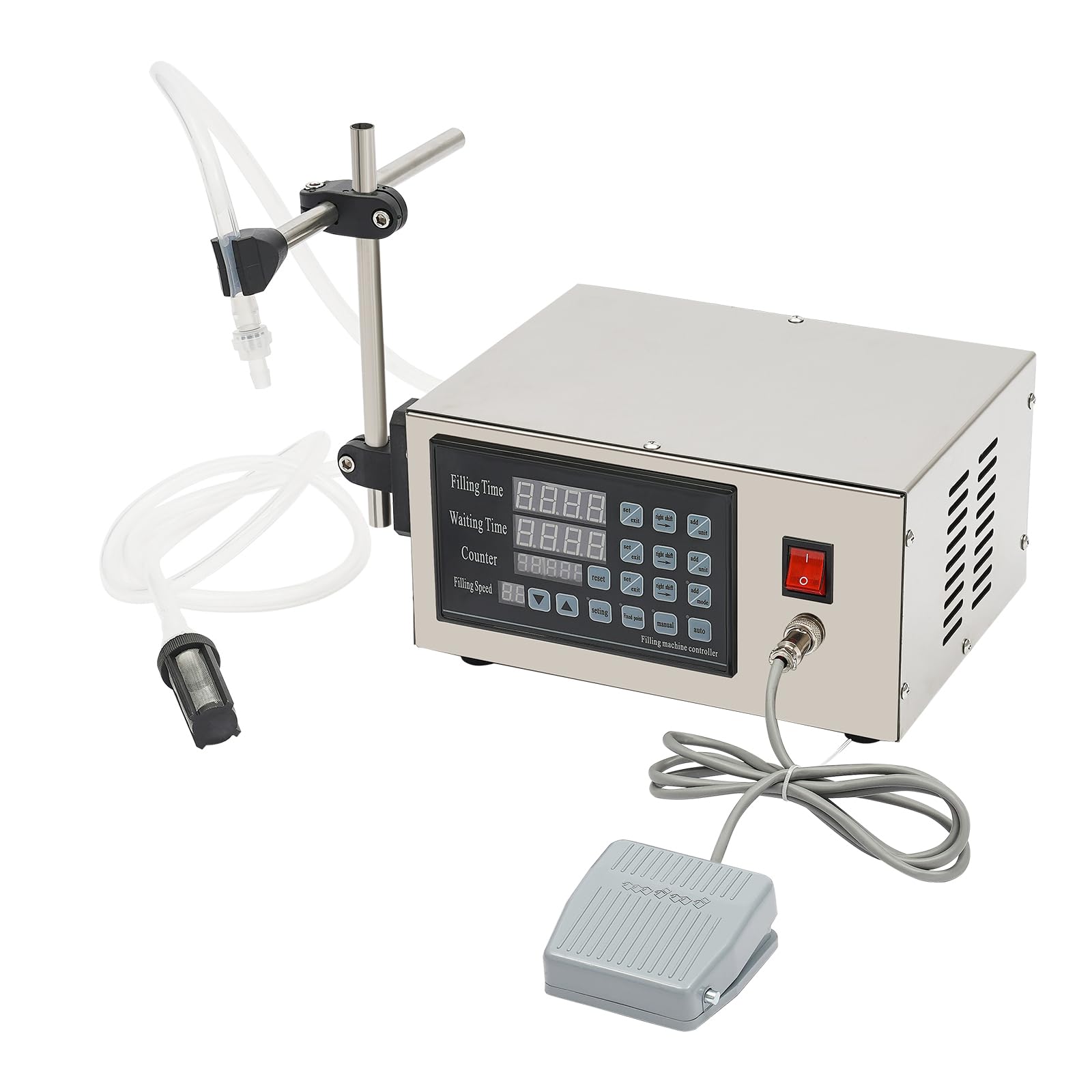 Abfüllmaschine, 50W Flüssigkeitsabfüllmaschine 1 Köpfe Flüssigkeit Abfüllmaschine Füllmaschine Digitale Steuerung 5-3500ml