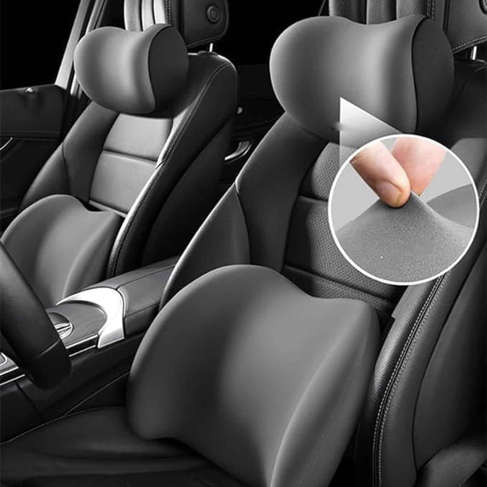 Coche Reposacabezas Cojín Lumbar para Citroen C2 I 2003 2004 2005 2006 2007 2008 2009, Espuma ViscoeláStica Respaldo Soporte Cojín Cervical con Correas Hombro Ajustables Accesorios,D/Coffee