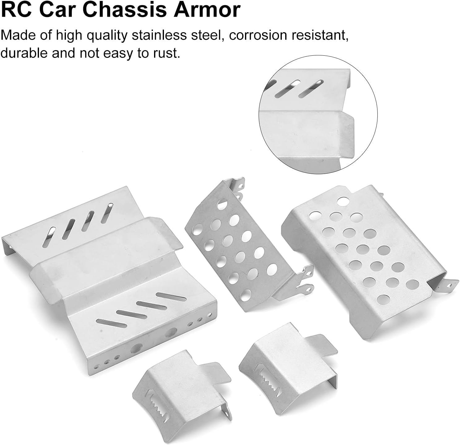 SUNGOOYUE RC Crawler Chassis Guard Board, High Performance RC Stainless Steel Armor Plate Suitable for 1/10 Redcat GEN8 Climbing Car