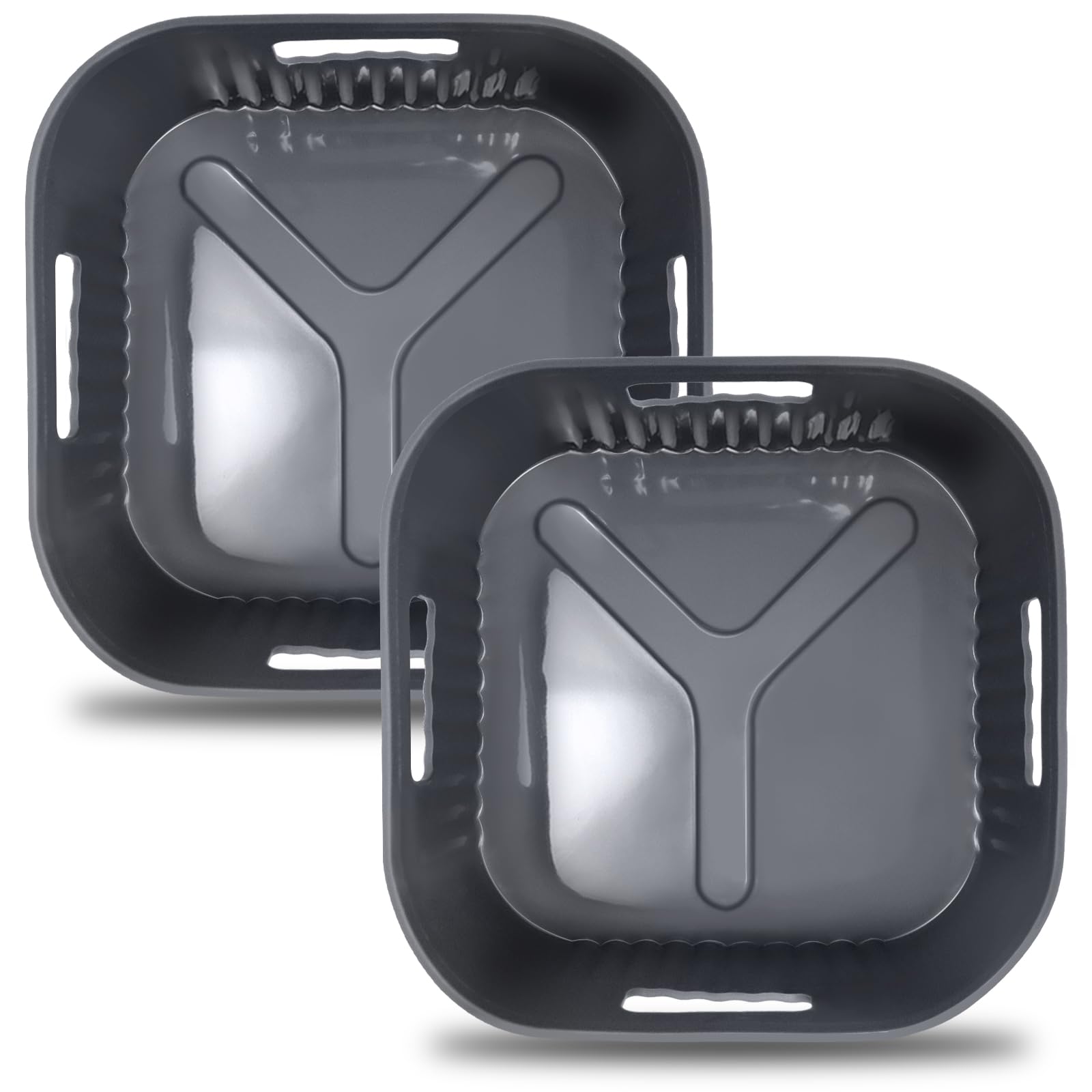 20CM Molde Silicona Freidora de Aire, 2PCS Cuadrado Accesorios Freidoras de Aire para COSORI 4,7L, Cecotec 5,5L, Moulinex 5L, Reutilizable Accesorios Freidora sin Aceite en lugar de Papel de Horno