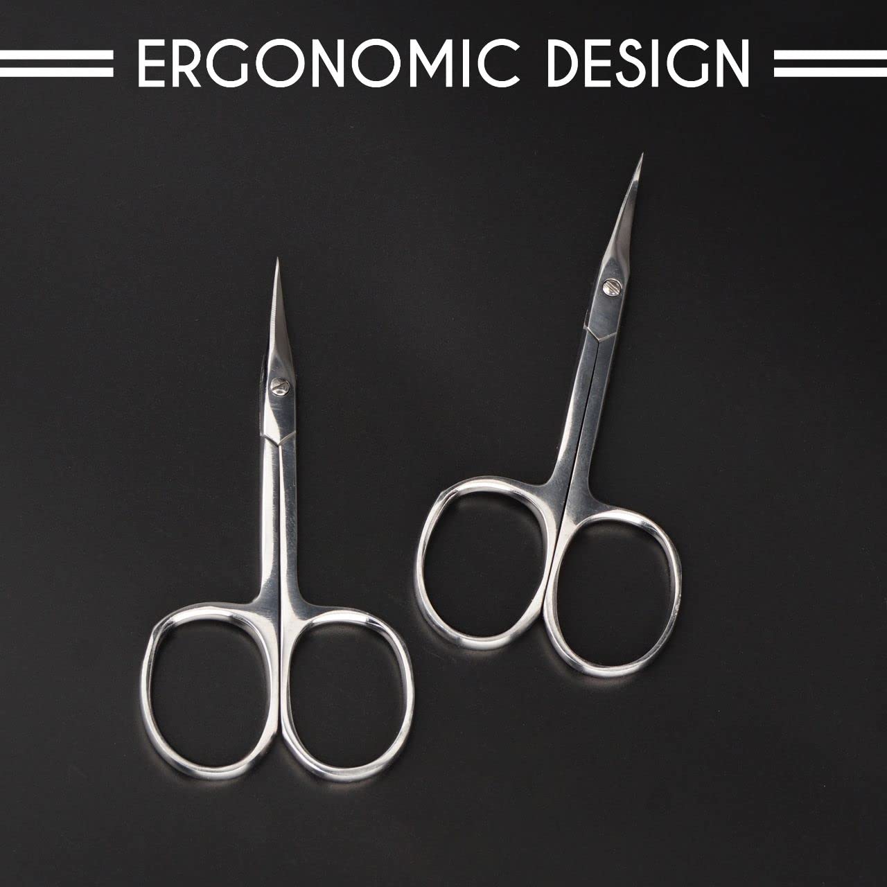 Ciseaux Cuticules Professionnel Courbes avec Pochette en Cuir Artificiel Ciseaux Manucure Idéale Ciseаux Sourcils Femme et Homme Coupe Cuticule Ongle Professionnel Petit Ciseaux Ongles