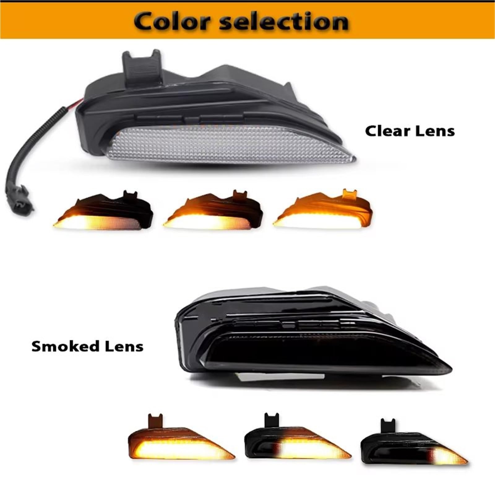 Indicatori di Direzione 2 Pezzi Per Q50 Per Paraurti Auto Sportiva Indicatori Direzione Ambra Sostituiscono Switchback Luce Diurna A LED Bianca Indicatore Laterale(Clear Lens)