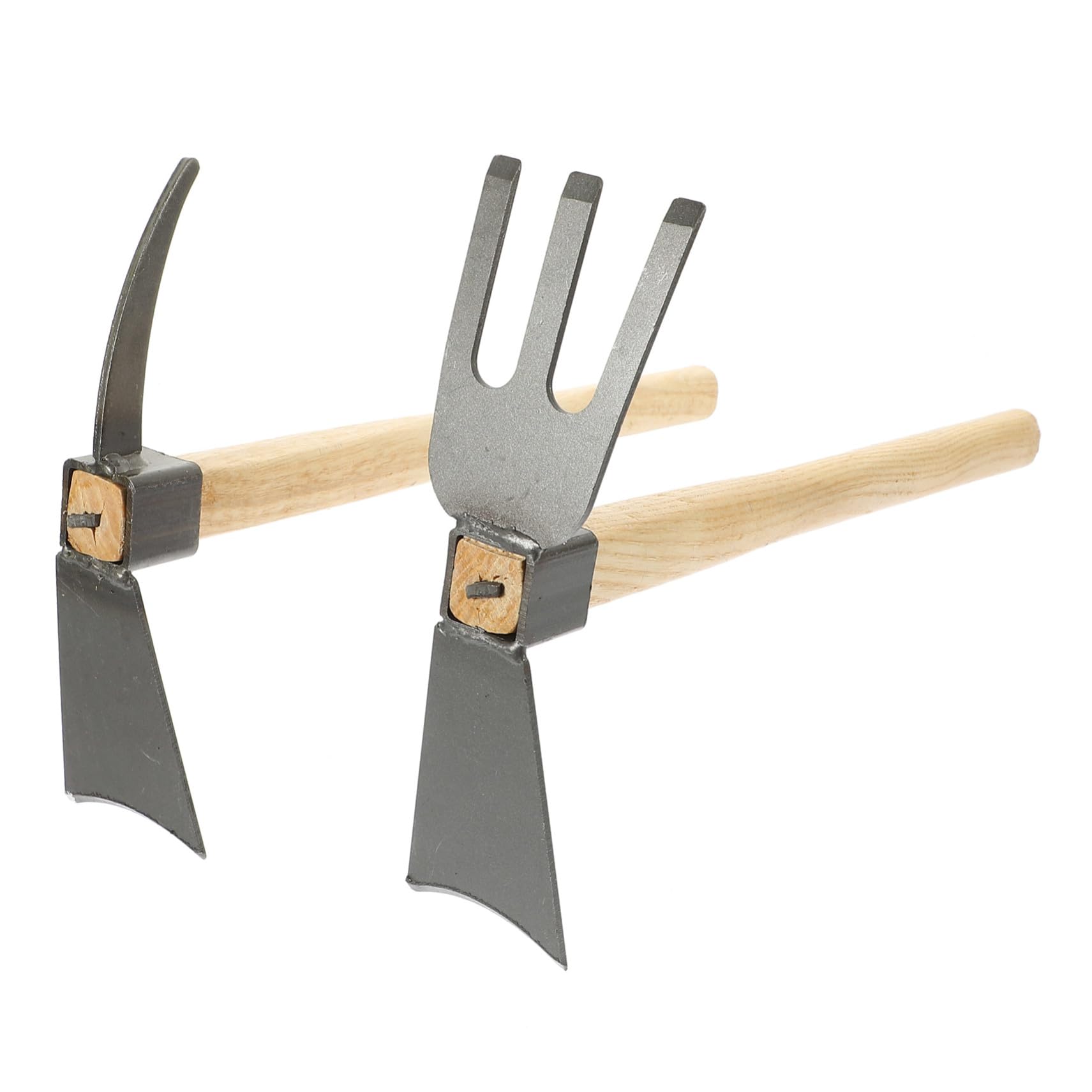 Lot de Houes de Jardin Robustes à Manche Bois pour creuser et biner les sols compacts