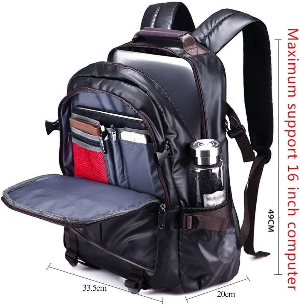 Mochilas Grandes De Cuero Para Hombres Y Mujeres Mochilas De Cuero Para Computadora Portátil Mochila Retro De 15.6 Pulgadas Mochila De Trabajo/Negocios