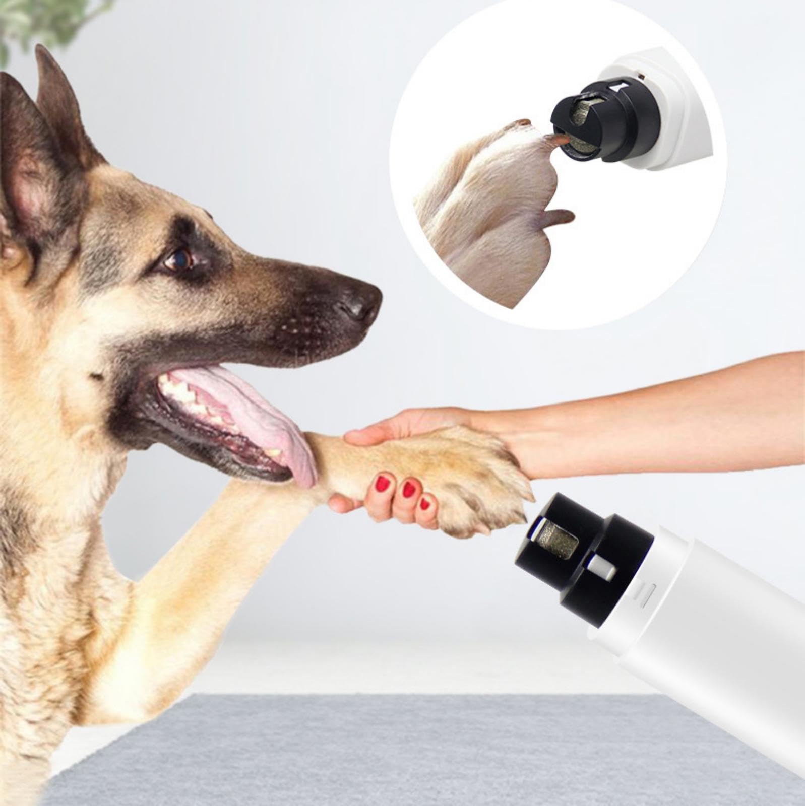 WZADXMC Quiet Rechargeable Pet Nail Grinder - Dog Nail Clippers and Grinder - with LED Lights and Quick Sensor, Diamond-Tip Dust Collector, Suitable for Large Dogs, Small Cats, and Rabbits (White) - image 3