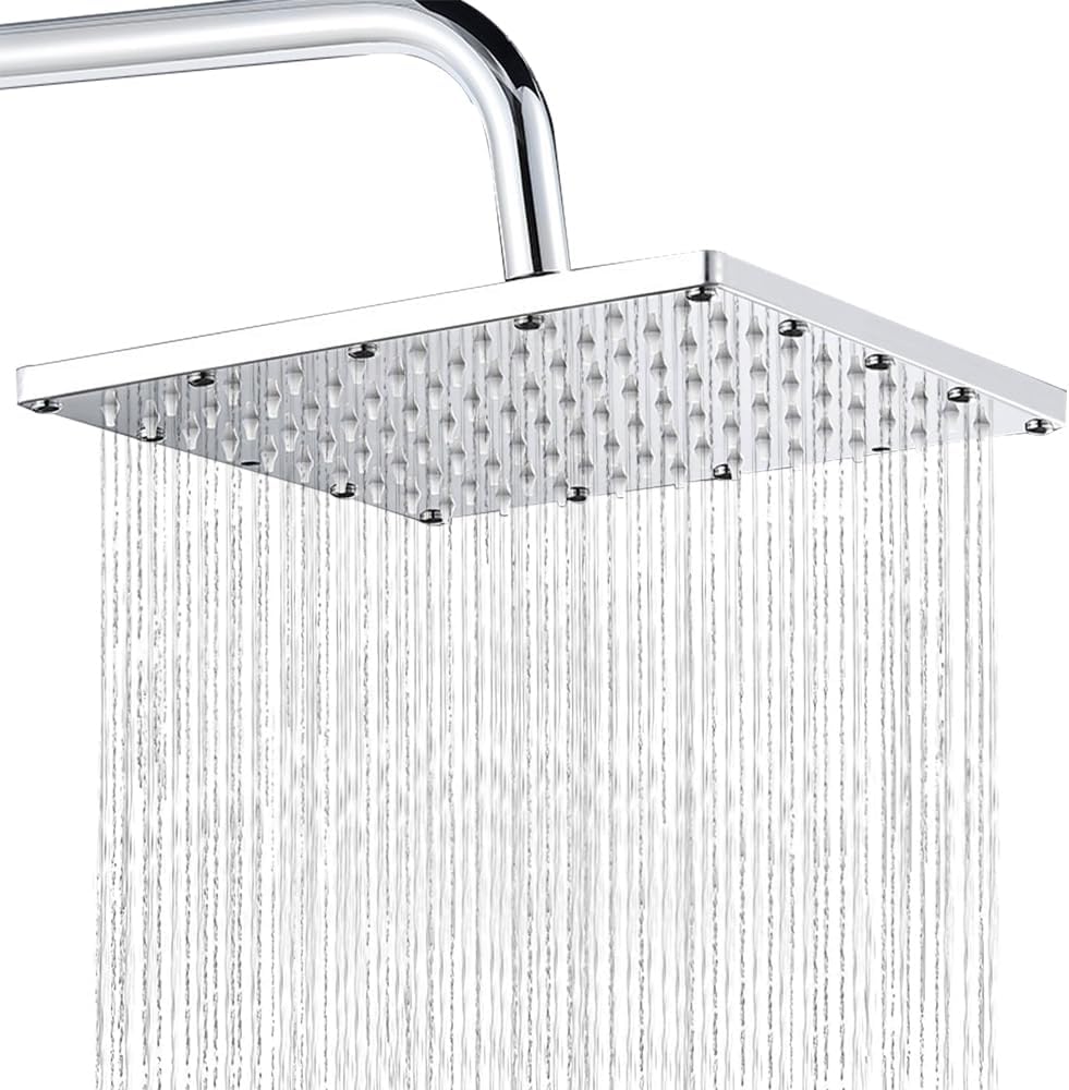 LONGHEXINA Shower Head High Pressure, Rainfall Shower Head 10 Inch