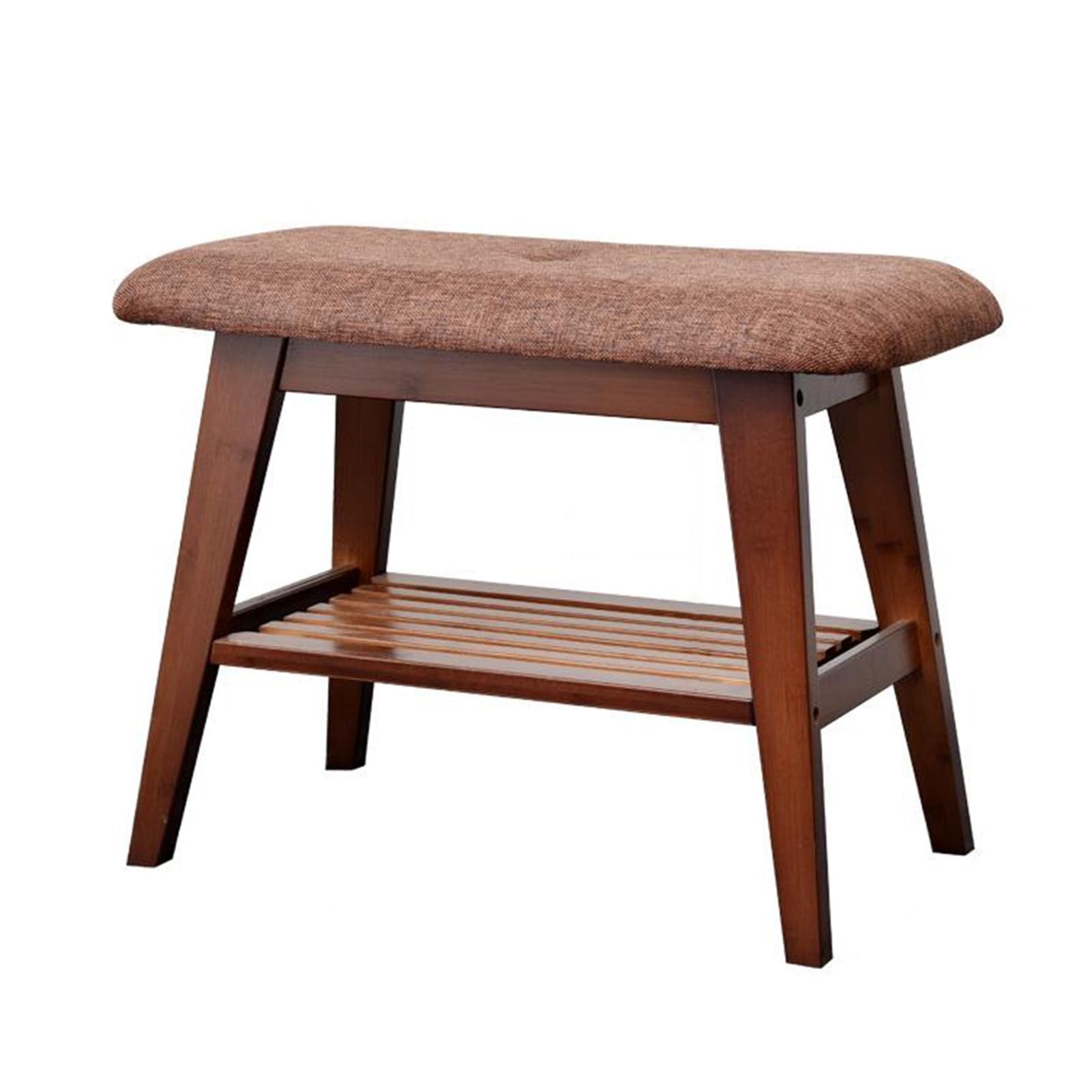 Banc à chaussures style ferme marron de 60 cm avec une assise rembourrée confortable