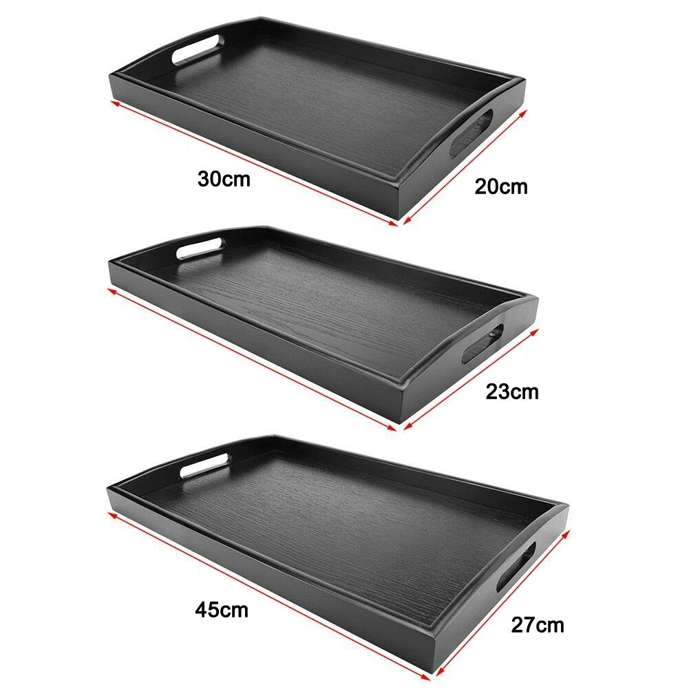 Bandeja antideslizante con asa, 30 x 20 cm, ideal para servicio de alimentos, bebidas, aperitivos, té y café, y utensilios de bar versátiles para un fácil transporte