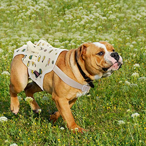 Image of QBLEEV Female Dog Diapers with Adjustable Suspenders, Escape Proof Diapers | Washable Sanitary Panties for Dogs in Heat or Incontinence, Reusable Period Underwear Onesie, Tail Hole & Stay on, Yellow, L