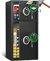 Vista 12 de Caja fuerte grande de 7.0 pies cúbicos, impermeable, resistente al fuego, con función de silencio y luz LED, teclado digital, caja fuerte
