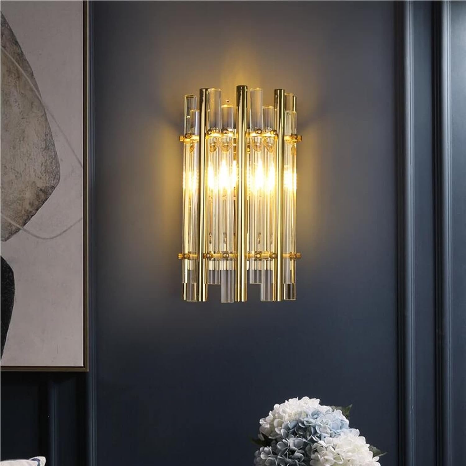 ANALYST Modern Light Luxury Living Room Bedroom Bedside Wall Decoration Light Simple - Personality Glass Crystal Wall Lamp,Wall Decorations