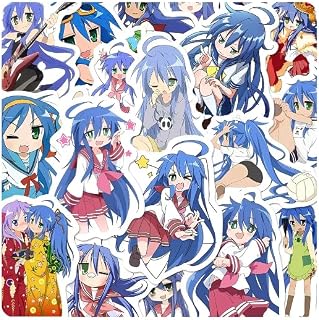 50Pcs Anime Stationery Stickers Lucky Star Sticker Stationery Cute Student Cartoon Waterproof Graffiti Decorate