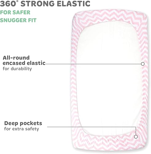 Miniatura 3 de Sábanas ajustables de 18 x 36 pulgadas – Compatible con Arms Reach Co Sleeper Clear Vue, Cambria, Mini Ezee moisés – Se adapta sin colchón – Algodón