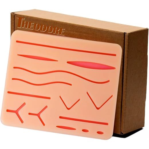 3 Layer Large Suture Practice Pad with wound, Advanced Silicone Suture Training Suture Practice Pads Suture Pad Kit with Wounds Hard to Rip Tear or Break for Medical Vet Students Veterinarian Nurses Training Practice (Medical Pad)
