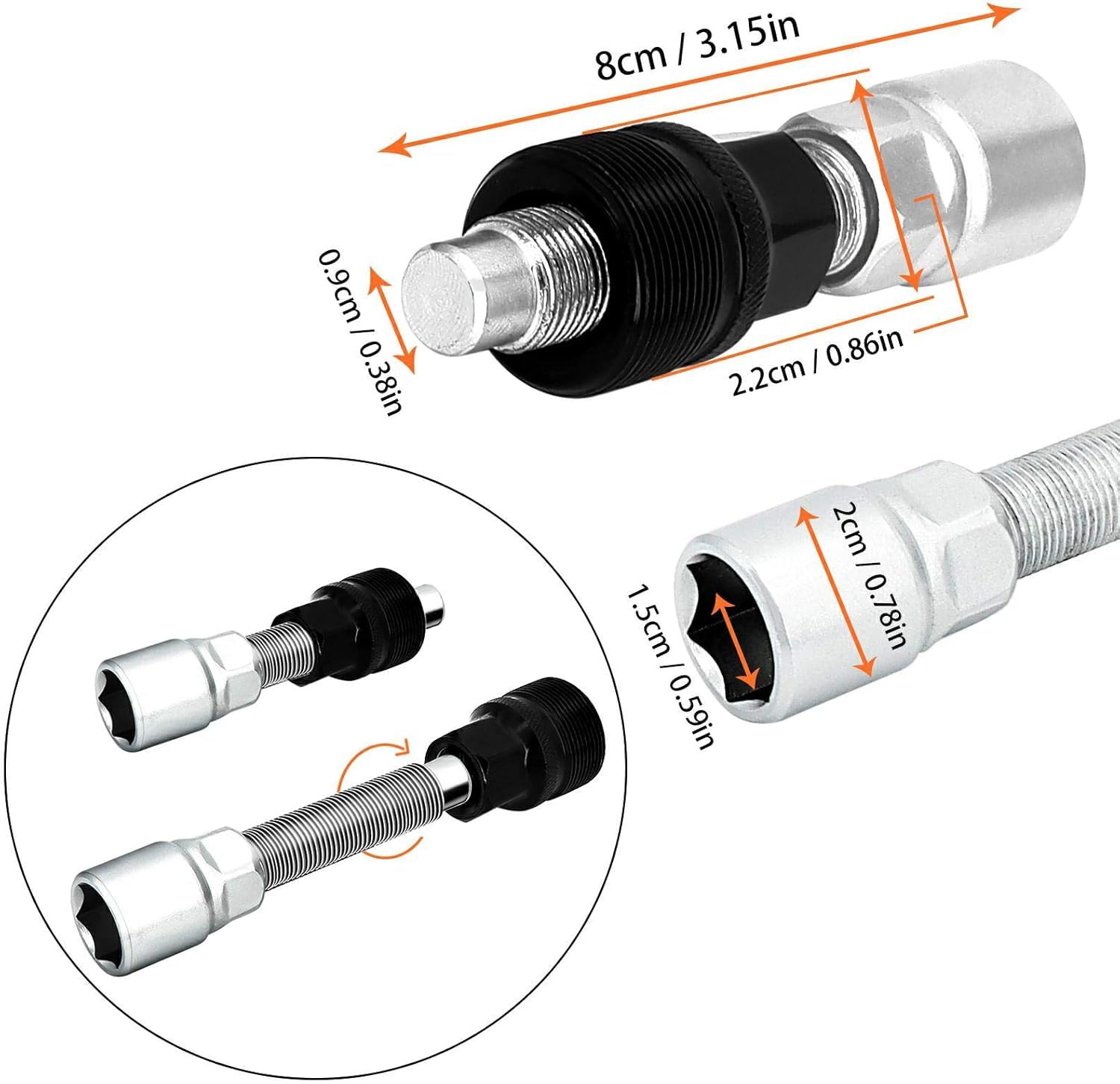 Estrattore per Manovella Bicicletta e Strumento per Movimento Centrale con Chiave 16 mm Set Attrezzi